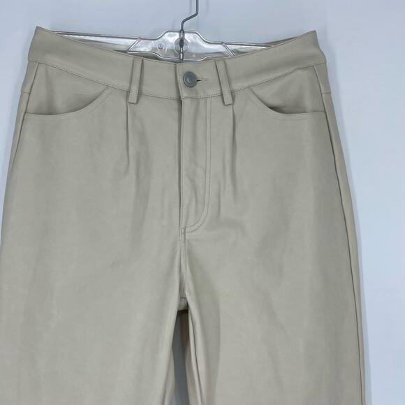 Avec Les Filles Barrel Fit Faux Leather Crop Pants Small - Picture 4 of 9
